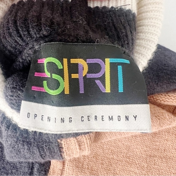 2/25 Esprit Opening Ceremony Colab Sweater Colorblock Turtleneck Wool Cashmere - Picture 3 of 7